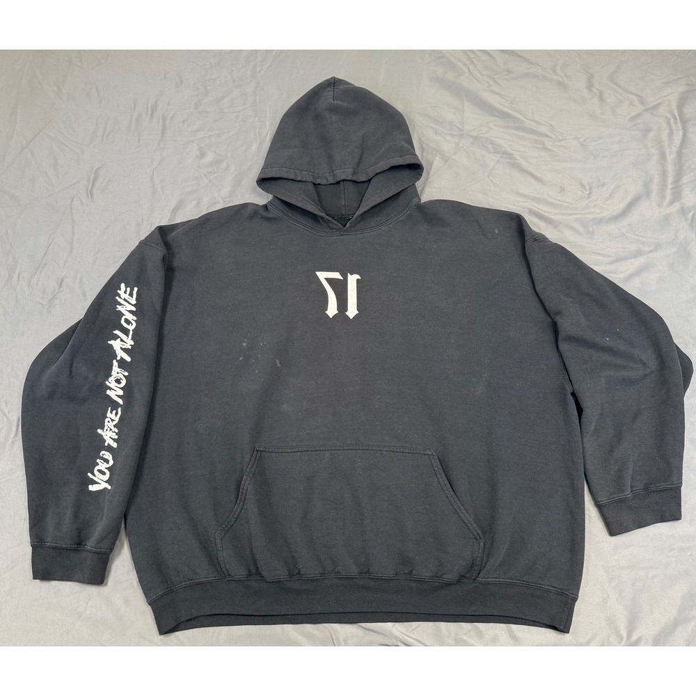 XXXTentacion Revenge Hoodie Black You Are Not Alone Graphic Mens 2XL Distressed